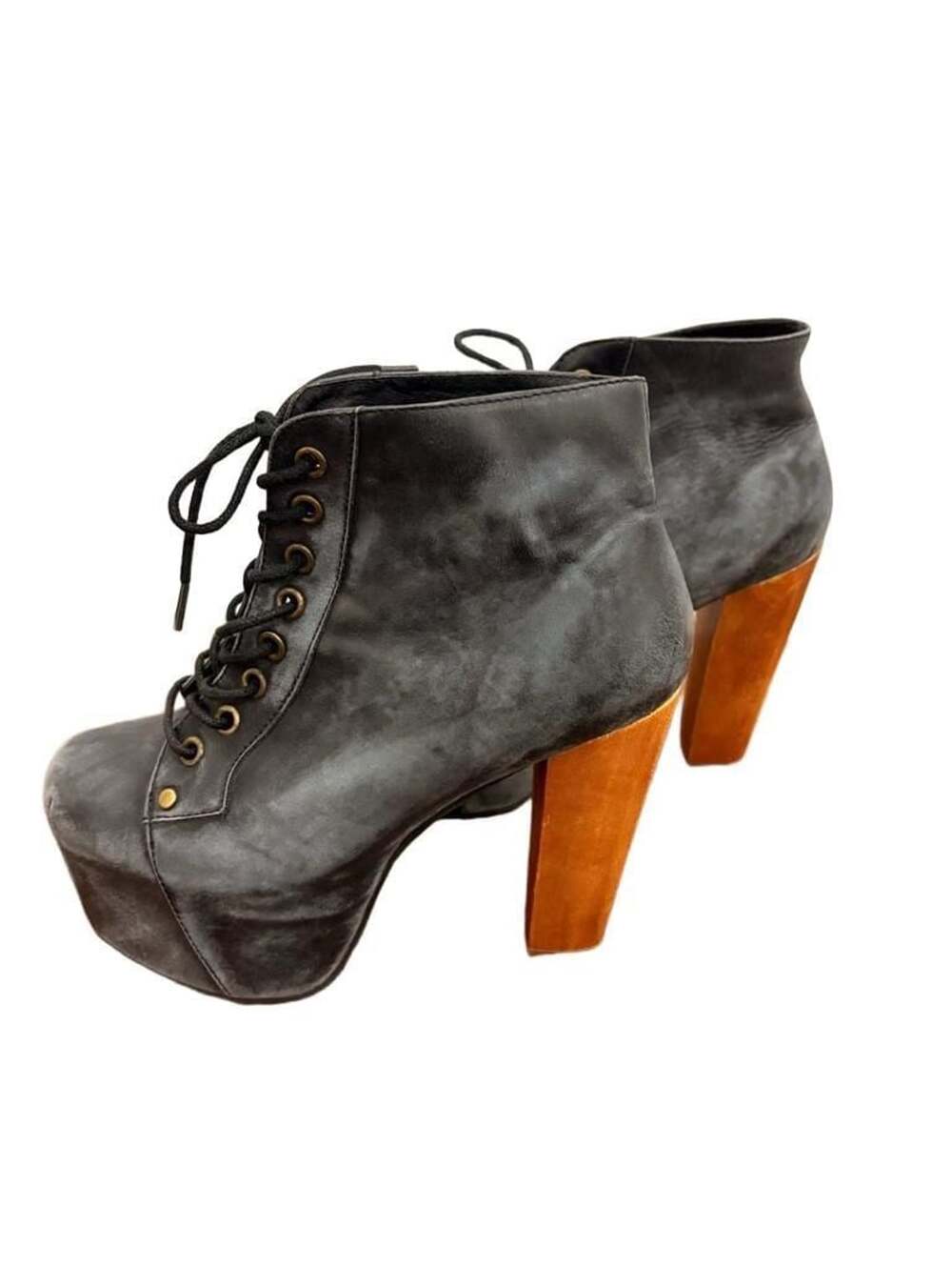 Jeffrey Campbell's Lita Distressed Black Size7 Witchy Heels Goth Grunge